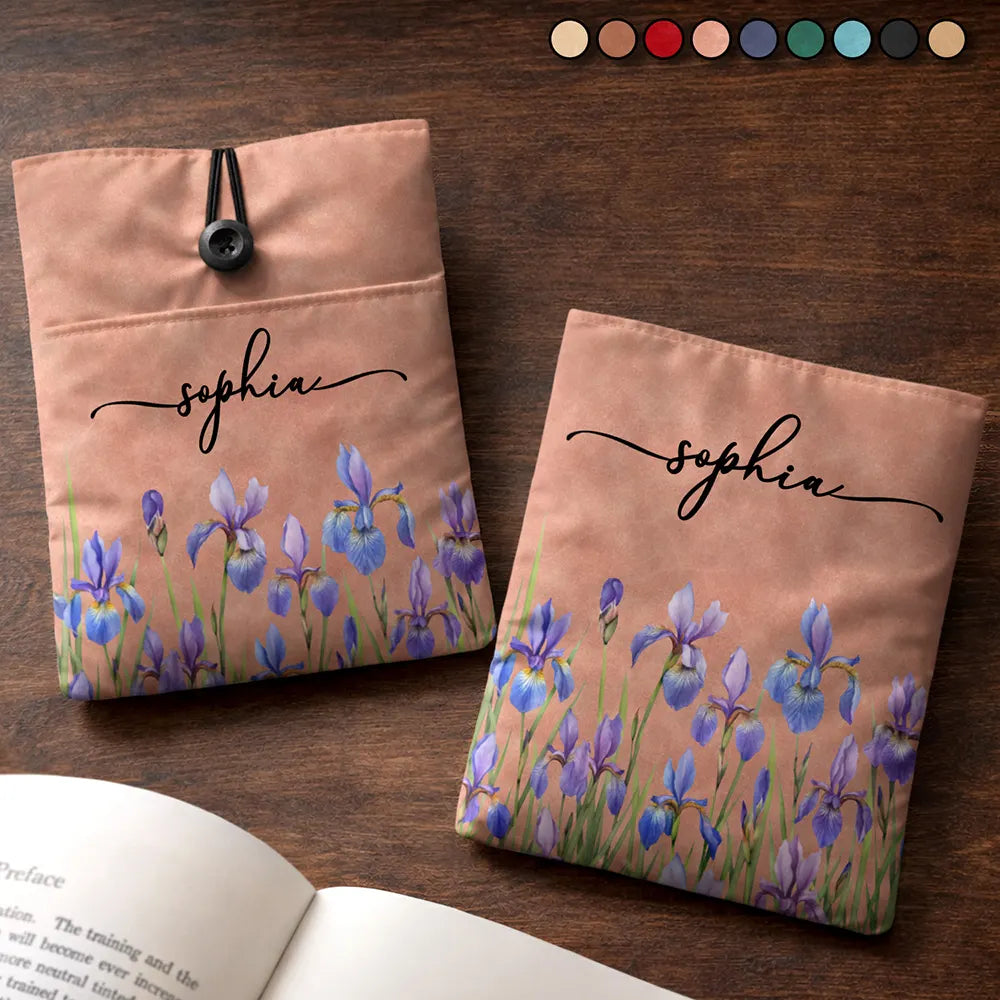 Birth Month Flower Watercolor Blooming In Love - Personalized Book Sleeve