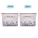 Gift For Yourself,Gift For Women,Happy - Birth Month Flower Watercolor Blooming In Love - Personalized Cosmetic Bag