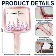Gift For Yourself, Gift For Women, Happy - Birth Month Flower Watercolor Blooming In Love - Personalized Handheld Mirror