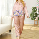 Gift For Yourself,Gift For Women,Happy - Birth Month Flower Watercolor Blooming In Love - Personalized Satin Pajama Set