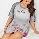 Gift For Yourself,Gift For Women,Happy - Birth Month Flower Watercolor Blooming In Love - Personalized Women's Sleep Tee