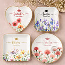 Gift For Yourself, Gift For Women, Gift For Daughter, Gift For Bestie, Graduation, Happy - Birth Month Flower Watercolor Blooming In Love Graduation - Personalized Ring Dish