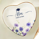 Gift For Yourself, Gift For Women, Gift For Daughter, Gift For Bestie, Graduation, Happy - Birth Month Flower Watercolor Blooming In Love Graduation - Personalized Ring Dish