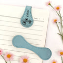 Gift For Yourself, Gift For Women, Reading, Happy - Birth Month Flower & Name - Personalized Circle Leather Magnetic Bookmark