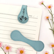 Gift For Yourself, Gift For Women, Reading, Happy - Birth Month Flower & Name - Personalized Circle Leather Magnetic Bookmark