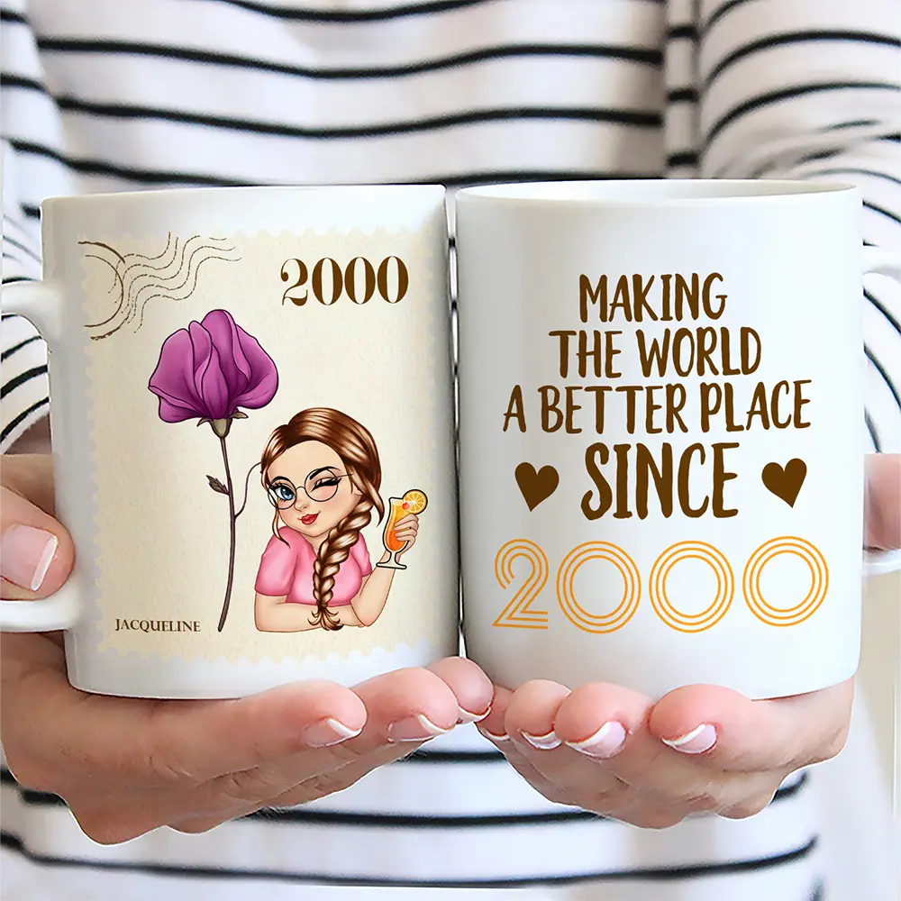 Gift For Yourself,Gift For Women,Gift For Mother,Gift For Aunt,Gift For Grandma,Gift For Bestie,Happy - Birth Month Flowers Bloom Making The World A Better Place - Personalized Mug