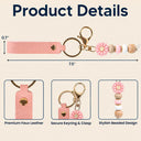 Top Market, Gift For Yourself, Adorable, Icon - Birth Month Flowers Sketch Bloom Where You're Planted - Personalized Leather Beaded Keychain