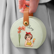 Gift For Yourself,Travel,Gift For Women,Summer,Happy - Birth Month Flowers Woman - Personalized Jewelry Box With Handle