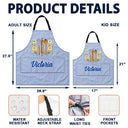 Top Market,Gift For Yourself,Cooking,Gift For Women,Icon,Happy - Birth Flower Striped Pattern - Personalized Apron