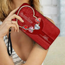 Gift For Wife, Gift For Women, Gift For Mother, Gift For Aunt, Gift For Grandma, Love - Birthstone Grandma And Mom's Precious Gems - Personalized Leather Long Wallet