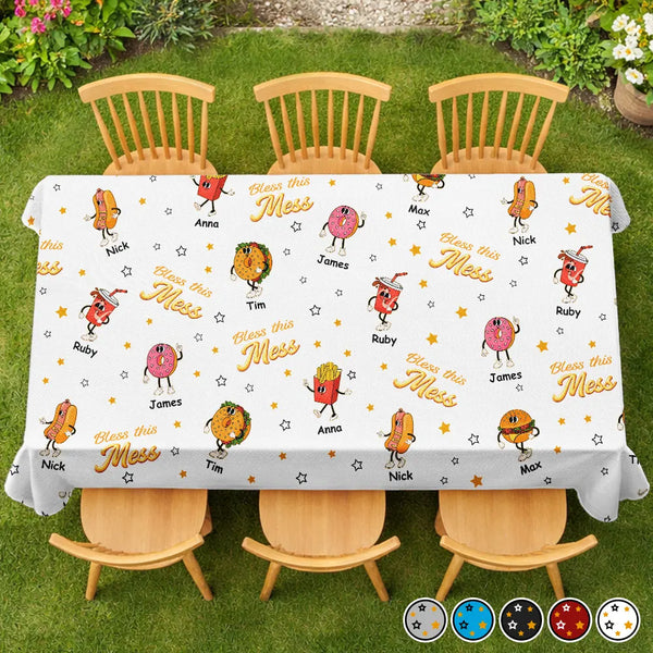 Family,Happy,Gift For Yourself,Gift For Father,Gift For Mother,Icon - Bless This Mess - Personalized Tablecloth