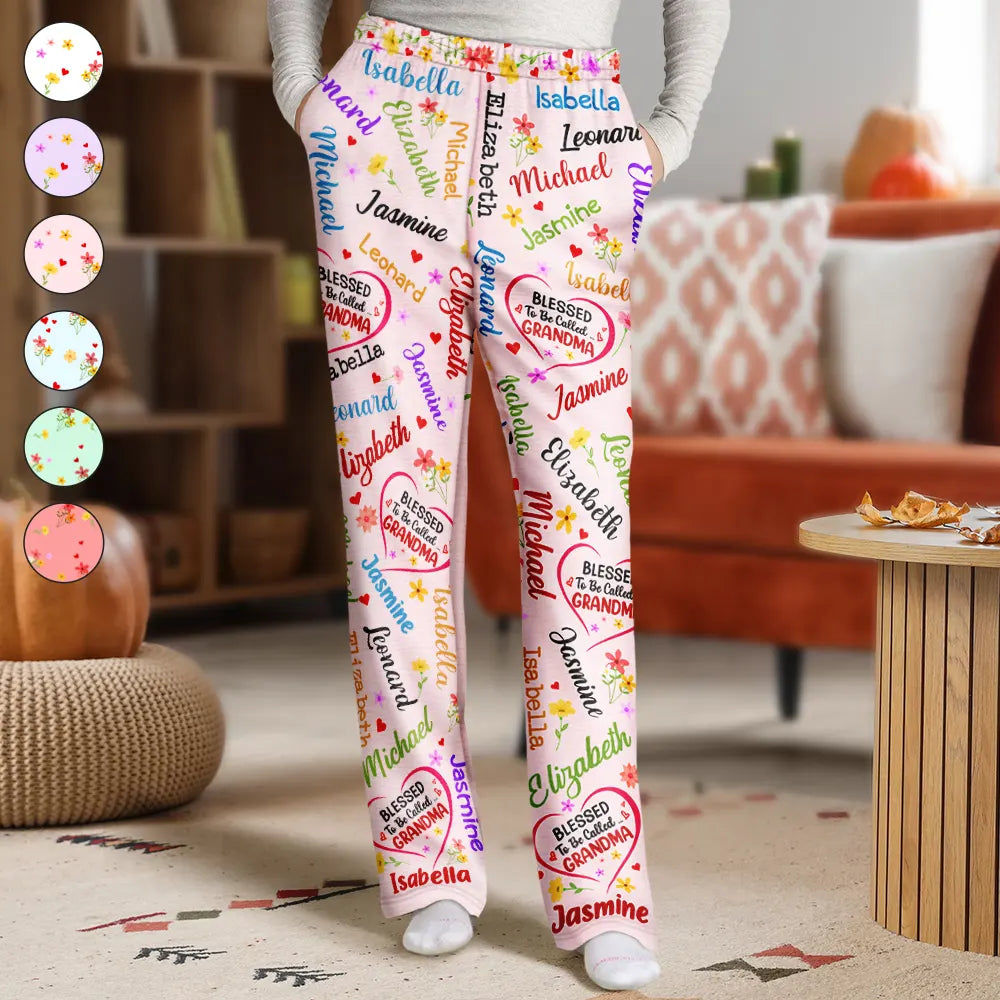 Blessed To Be Called Grandma Nana - Personalized Pajama Pants