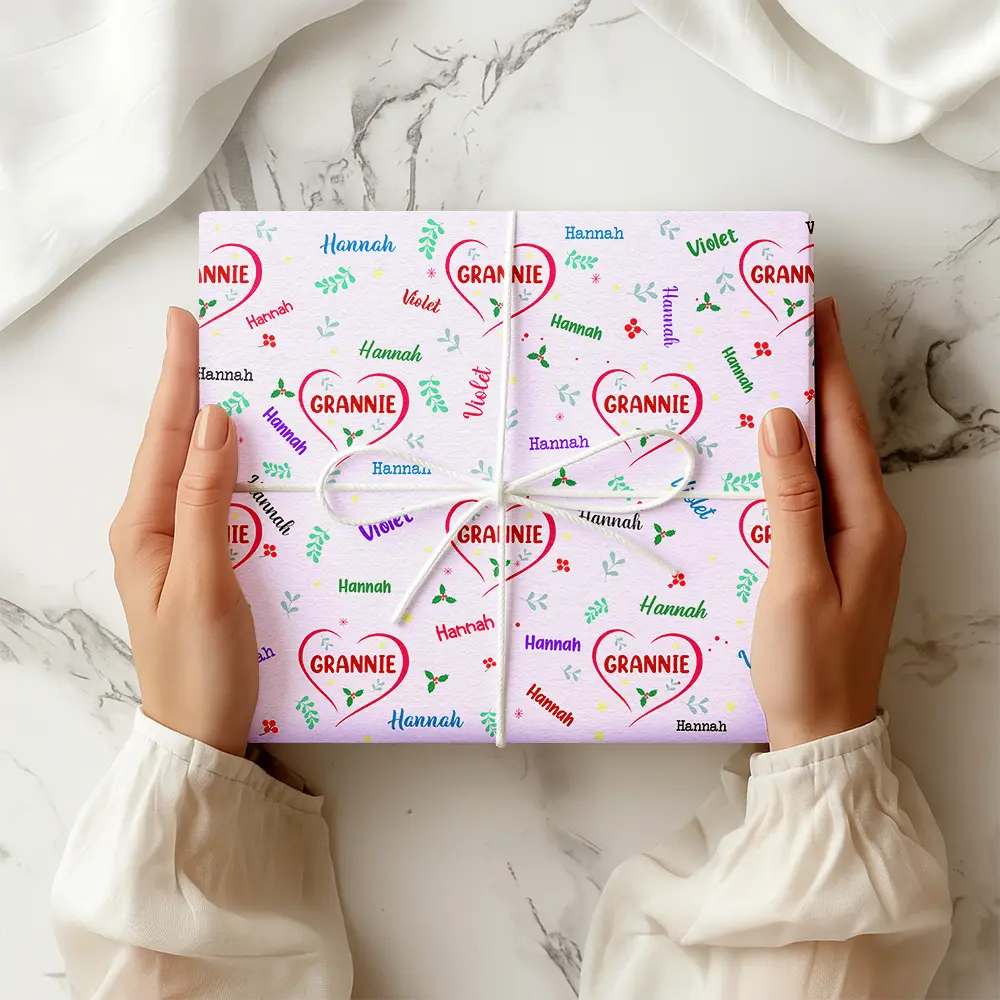 Gift For Grandma, Gift For Mother, Love - Blessed To Be Called Grandma Nana - Personalized Wrapping Paper