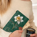 Gift For Yourself,Gift For Women,Happy,Love - Bloom Where You're Planted Texture Effect Birth Flowers - Personalized Leather Vintage Journal