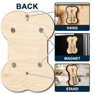 Dog Lovers,Dog Mom,Dog Dad,Dog Couple - Bone Shaped Feeding And Medication Tracker - Personalized Wooden Pet Feeding Reminder