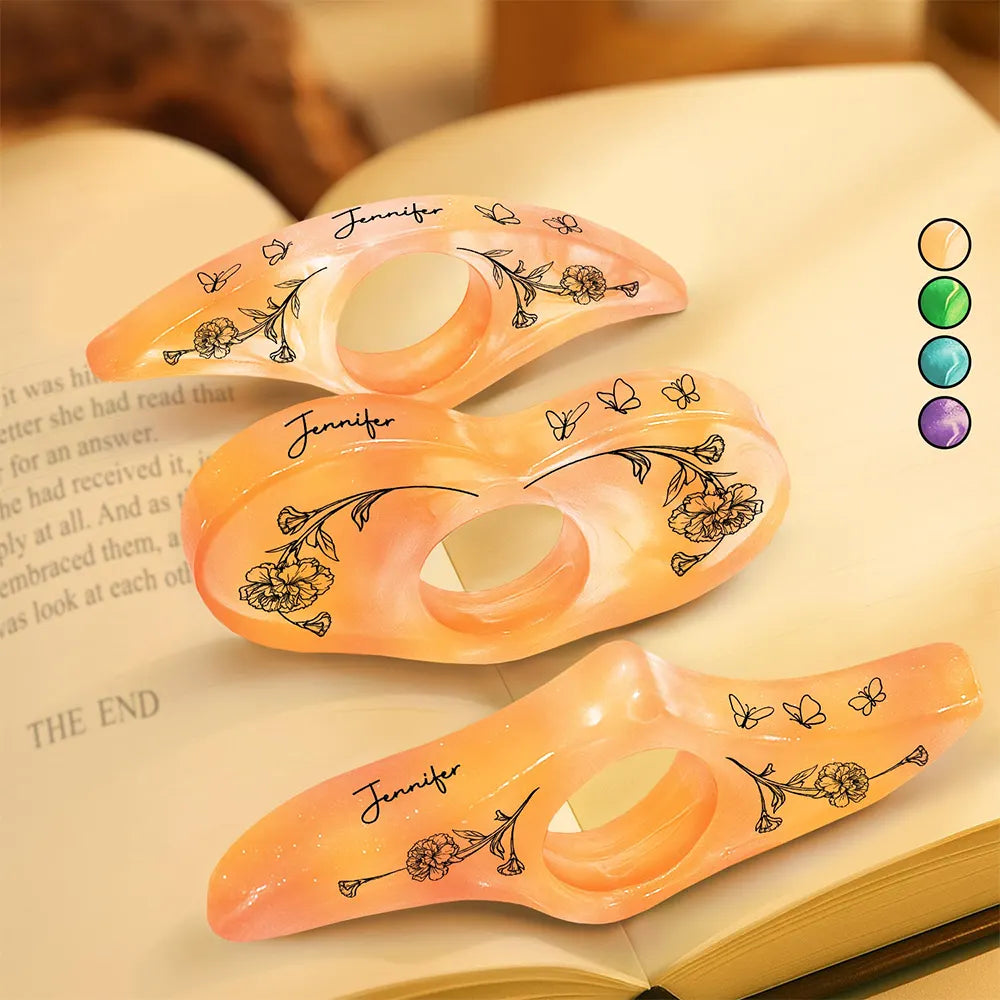 Book Lovers Birth Month Flower Bookish Keepsake - Personalized Resin Book Page Holder