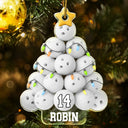 Gift For Yourself,Gift For Women,Gift For Men,Baseball,Basketball,Football,Golf,Happy,Christmas - Bowling Christmas Tree - Personalized Custom Shaped Acrylic Ornament