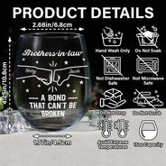 Gift For Brothers,Gift For Sisters,Gift For Sibling,Cousin,Gift For Women,Gift For Men,Happy - Brothers A Bond That Can't Be Broken - Personalized Stemless Wine Glass