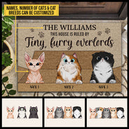 Cat Tiny Furry Overlords Custom Doormat, Funny Cat Doormat, Home Decor, Cat Lovers Gift
