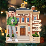 Christmas,Happy,Top Market,Vector - Christmas Keepsake Gift For College Student - Personalized Freshman Acrylic Ornament