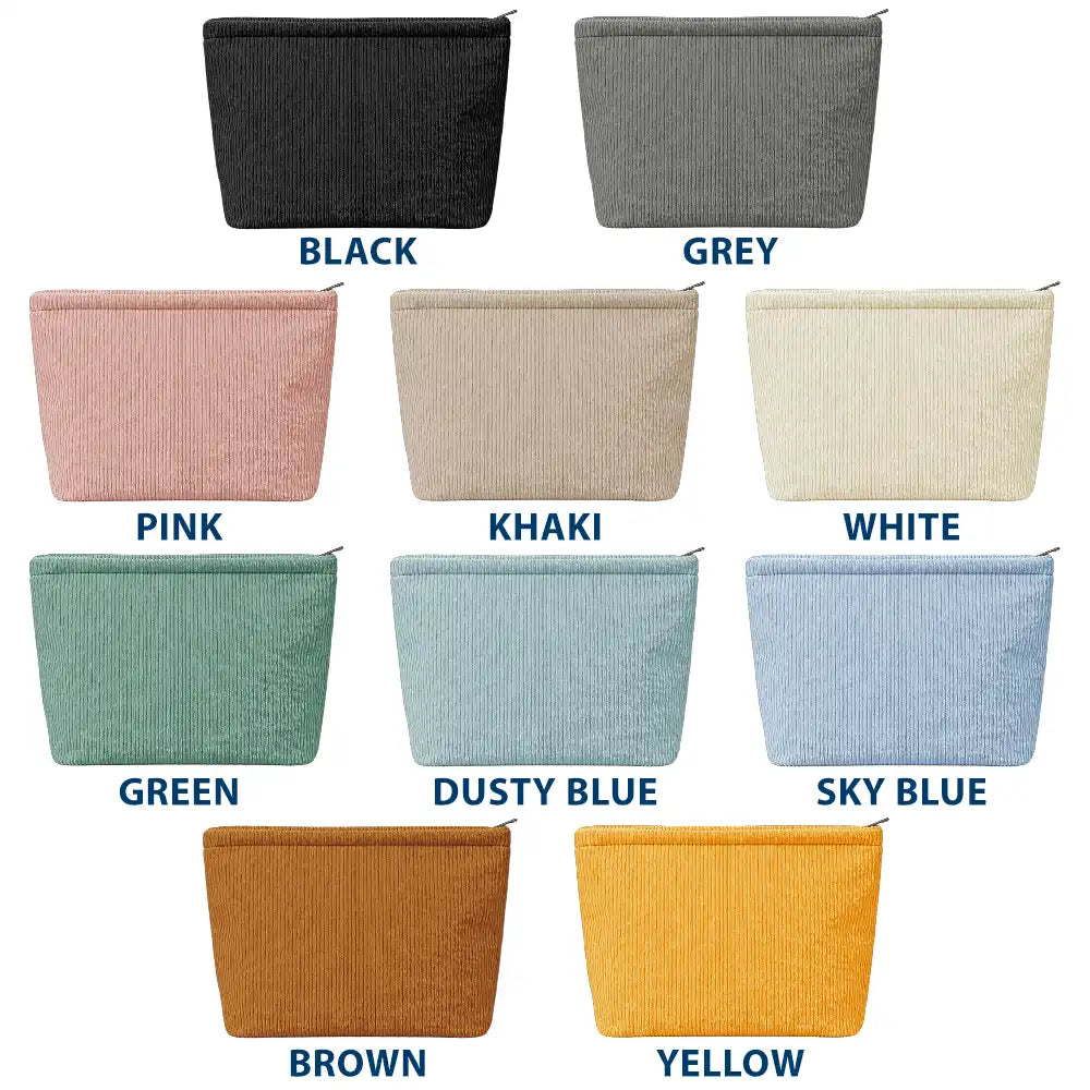Travel,Humorous,Gift For Yourself,Summer,Gift For Women,Vector - All My Travel Crap - Personalized Corduroy Makeup Bag