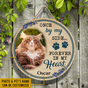 Custom Photo Cat Dog Once By My Side Photo Gift Pet Memorial Gift Custom Wood Circle Sign, Pet Loss Gifts, Sympathy, Pet Memorial Gift, Cat Loss, Dog Loss, Pet Sympathy