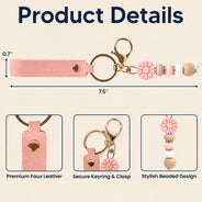 Sentimental, Wedding, Icon - Thank You For Being My Bridesmaid - Personalized Leather Beaded Keychain