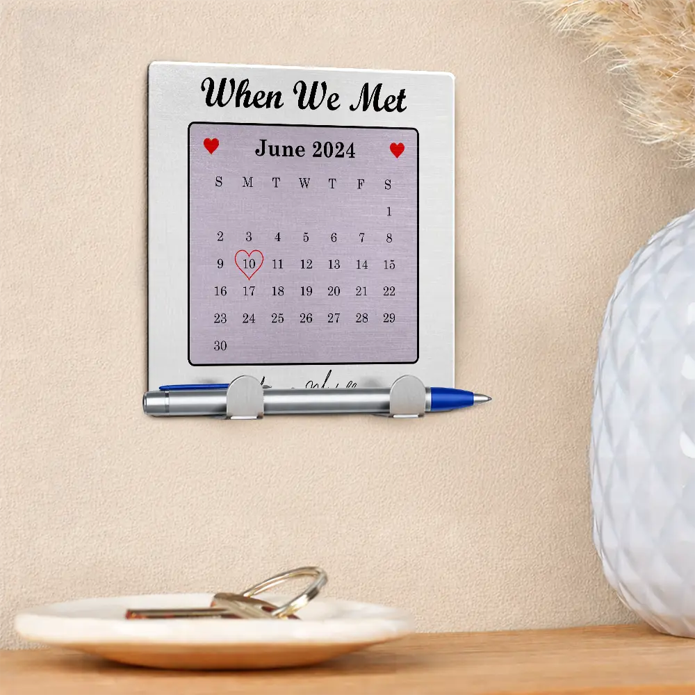 Gift For Couples,Love - Calendar Couple The Day Our Journey Began - Personalized Mini Key Hook