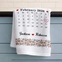Gift For Wife,Gift For Couples,Married ,Engaged,Love,Wedding - Calendar Married Couple Forever Together - Personalized Kitchen Towel