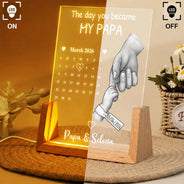 New Dad,New Mom,New baby,Gift For Father,Gift For Mother - Calendar The Day You Became My Dad Mom - Personalized Night Light
