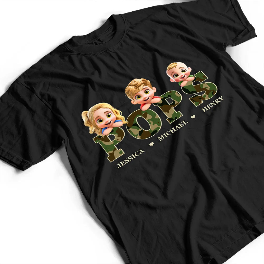 Gift For Father,Gift For Grandpa - Camo Papa Title - Personalized T Shirt
