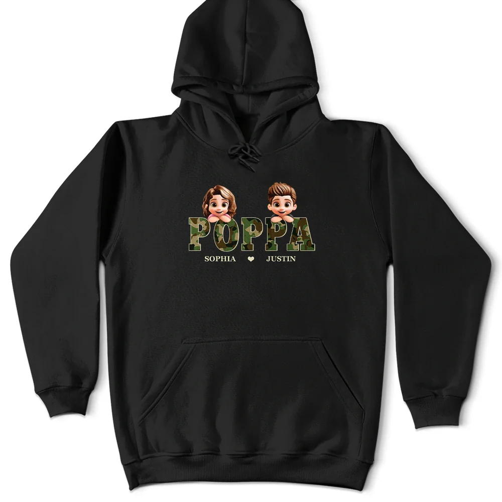 Gift For Father,Gift For Grandpa - Camo Papa Title - Personalized T Shirt