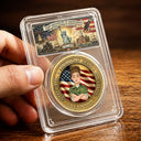 America 250th,Independence Day,Family,Proud,Vector - Camouflage Man Woman American Hero - Personalized Commemorative Keepsake Coin