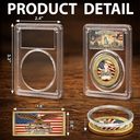 America 250th,Independence Day,Family,Proud,Vector - Camouflage Man Woman American Hero - Personalized Commemorative Keepsake Coin