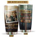 Custom Photo Camping Couple Hold Your Hand Custom Tumbler, Gifts For Wedding, Anniversary, Birthday