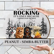 Gift For Couples,Dog Lovers,Dog Couple,Funny - Camping I Tripped Over The Dog - Personalized Custom Shaped Wood Sign