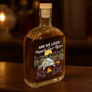 Camping, Campsite, Gift For Couples, Happy, Gift For Husband, Gift For Girlfriend, Gift For Boyfriend, Gift For Wife - Camping Partners For Life - Personalized Whiskey Bottle