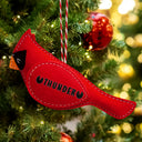 Memorial, Christmas, Sad, Pet Lovers - Cardinal Bird Memorial Pet Loss Dog Cat - Personalized Wool Felt Ornament