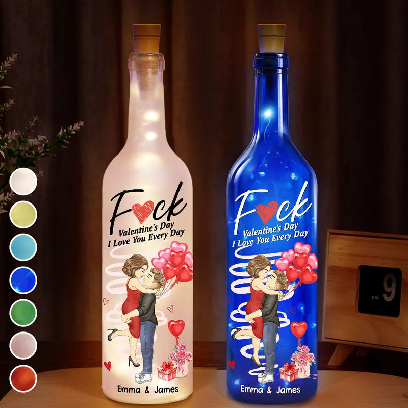 Gift For Couples,Old Couples,Gift For Husband,Gift For Wife,Gift For Boyfriend,Gift For Girlfriend,Love,Custom Photo - Carrying Couple I Love You Every Day - Personalized Bottle Light
