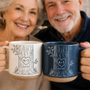 Top Market,Romantic,Gift For Couples,Icon - Carved Initials In A Heart Tree Couple - Personalized Pottery Mug