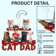 Cat Lovers,Pet Lovers,Cat Dad,Cat Mom - Cat Mom Cat Dad - Personalized Acrylic Car Hanger
