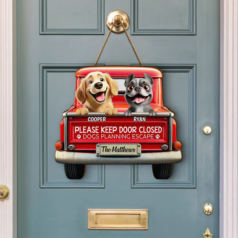Cat Lovers,Pet Lovers,Pet Couple,Family - Cats Planning Escape Truck 3D Effect - Personalized Custom Shaped Wood Sign