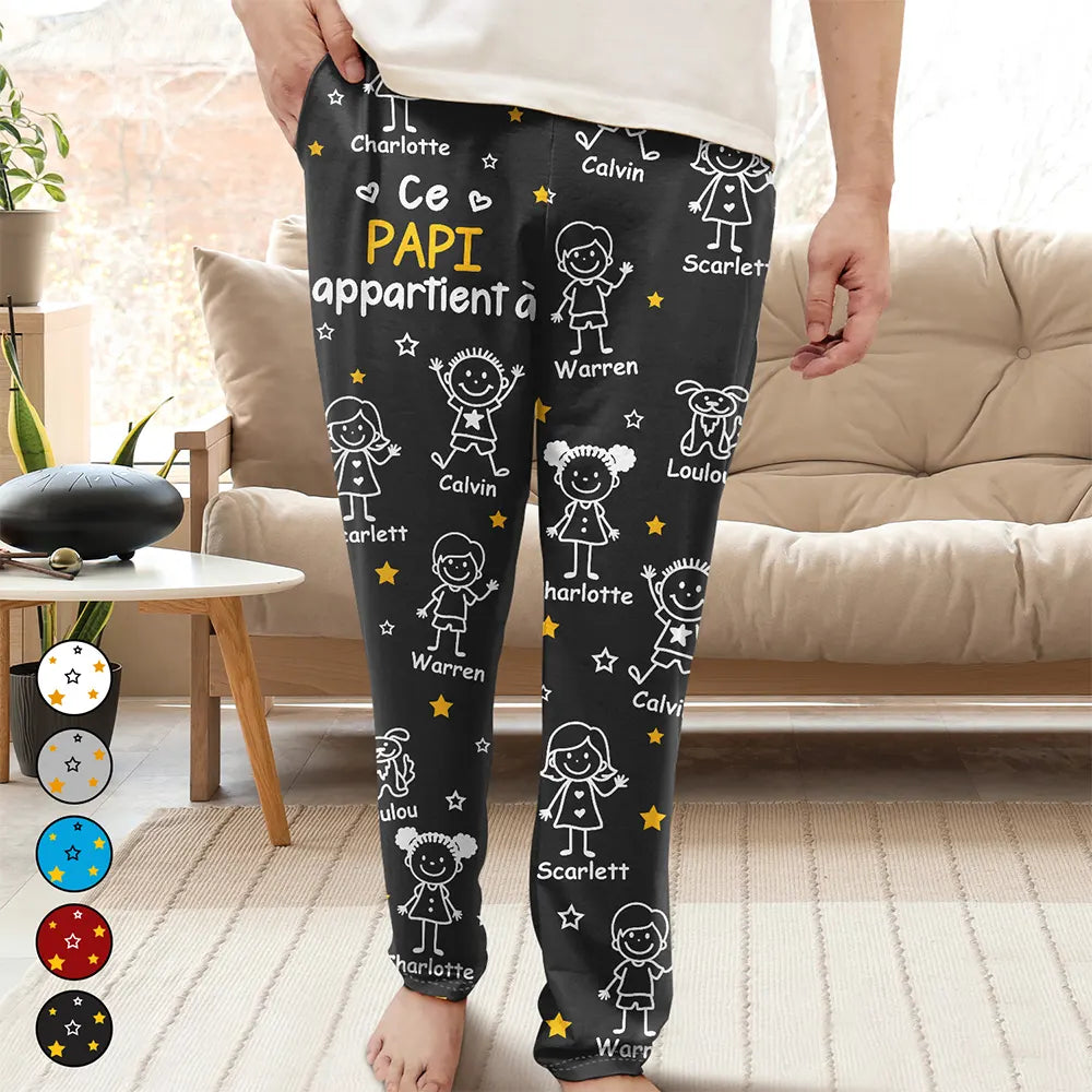 Ce Grand-Père Cette Grand-Mère Ce Papa Cette Maman Appartient À - Pantalon De Pyjama Personnalisé