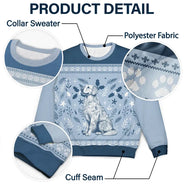 Pet Lovers,Pet Mom,Pet Dad,Dog Lovers,Dog Mom,Dog Dad,Christmas,Love - Chinoiserie Toile De Jouy Dog - Personalized Unisex Ugly Sweater
