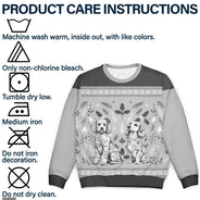 Pet Lovers,Pet Mom,Pet Dad,Dog Lovers,Dog Mom,Dog Dad,Christmas,Love - Chinoiserie Toile De Jouy Dog - Personalized Unisex Ugly Sweater
