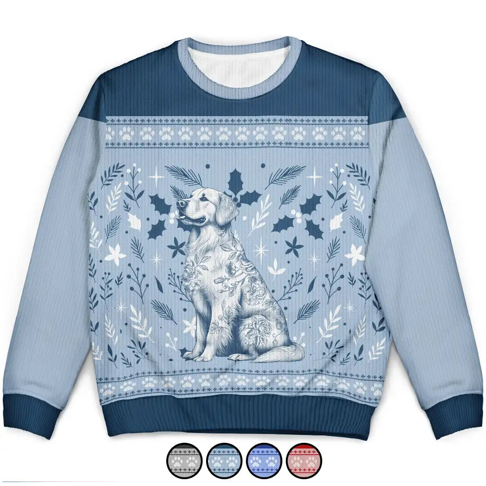 Chinoiserie Toile De Jouy Dog - Personalized Unisex Ugly Sweater