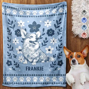 Dog Lovers, Dog Mom, Dog Dad, Pet Lovers, Pet Mom, Pet Dad, Love - Chinoiserie Toile Dog - Personalized Pet Blanket