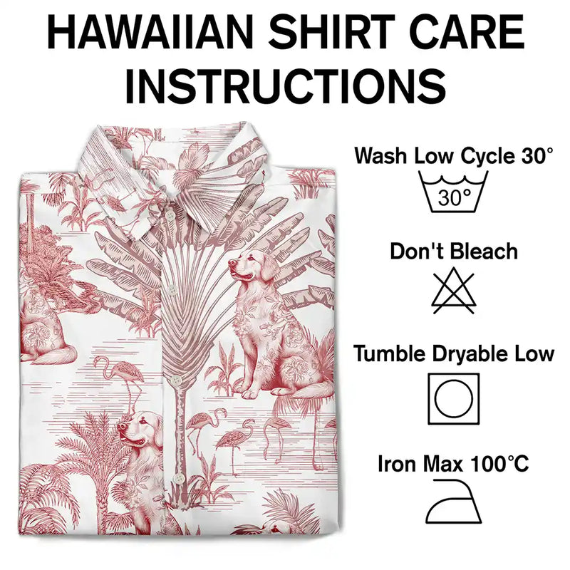 Gift For Yourself,Gift For Women,Gift For Men,Dog Lovers,Dog Mom,Dog Dad,Pet Lovers,Pet Mom,Pet Dad,Happy,Summer - Chinoiserie Toile Dog Tropical Pattern - Personalized Hawaiian Shirt