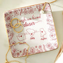 Gift For Bestie,Long Distance,Love - Chinoiserie Toile I Wish We Lived Closer - Personalized Ring Dish