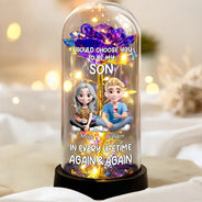 Gift For Mother,Gift For Daughter,Happy - Choose You To Be My Daughter - Personalized Everlasting Rose Dome Lamp
